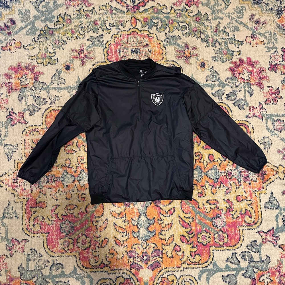 Raiders Black Quarter-Zip Pullover